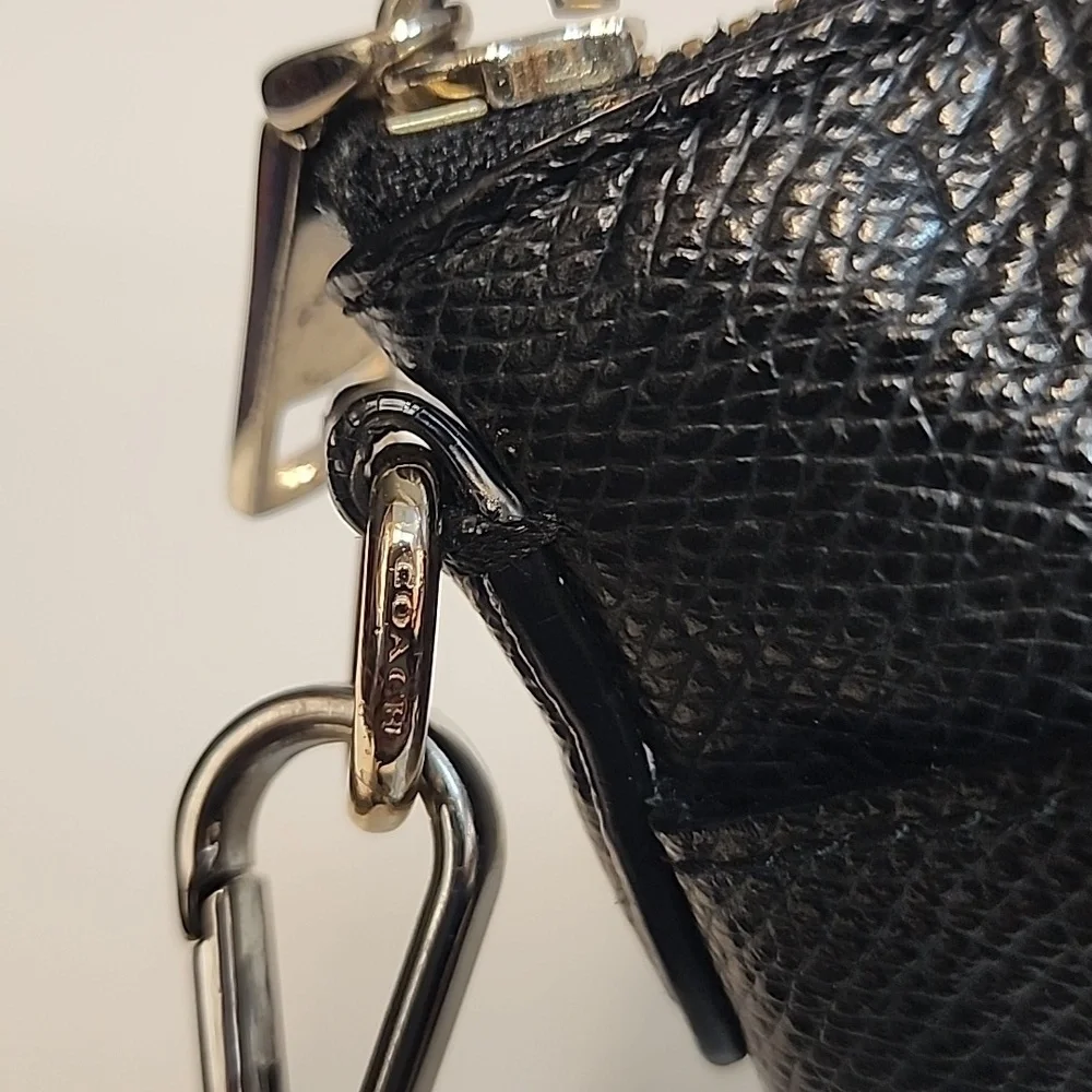 Coach Black Saffiano Leather with gold trim Shoulder Bag